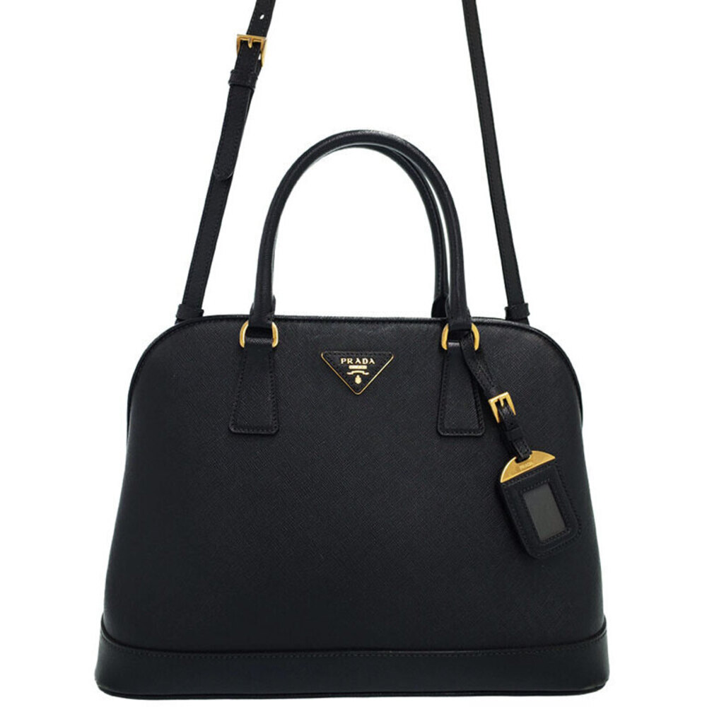 Prada Saffiano Lux Leather Promenade Bag 2way black
